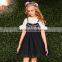 S60722B Childs Girls Dress Fake Two Pieces Embroidery Flower Print Summer Dress