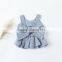 S33542W Baby Girl Dress Backless Summer Girls Dress with Bow Cute Toddler Dress
