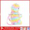 Hot selling custom baby stuffed rainbow alpaca fur toys alpaca plush toy backpack