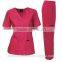 2014 hot sale medical uniform Missy fit V neck women's scrub set formal matching tops&pants