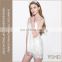 2016 latest nightgown high quality pretty ladies white lace night suit