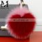 2016 Trendy Bag Charm Keychain with Real Fur Ball / Keychain Ponpon / Custom Fur Pom Keychains