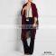Winter Women Knitted Cashmere Shawl and Poncho With Leather Fringe