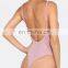 China Factory Sex Girl Shapewear Pink Spaghetti Strap Drop Armhole Backless Women Bodysuit