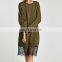 Custom Brand Fashion Women Clothing O Neck Lace Hem Hoodies Oversized Sweatshirt Dress