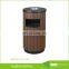High quality galvanized sheet wood garbage rubbish handle bins recyclable trash can with lid cigarette extinguisher container