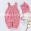 New 2020 Autumn Winter Baby Boys Girls Braces Infant Rompers Clothes + Hat Baby Boy Girl Kids Knitting Sleeveless Rompers