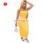 2021 new arrival 8 colors plus size dress solid women casual dress backless max bodycon dress with lady