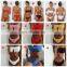 high waist sexy bikini Sexy printing lattice tie Chest pad Thong Beach spa bikinis swimwear women swimsuit biquini swimwear