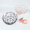 Home Modern Kitchen Basket Round Iron Wire Storage Food Organization Holder Metal Fruit Mesh Basket