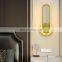 Modern Oval Metal Rotatable Wall Lamp Black Gold Simple LED Decorative Wall Light
