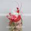 Elegant Red Color Wedding Party Hat Fascinator Sinamay Hat For Women
