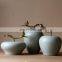 New design home decorative storage ceramic jar with copper lid