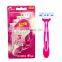 Super quality ladies disposable shaver 3 blade whole body hair removal knife armpit hair bikini hair removal shaver