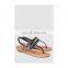 handmade fancy women leather look snake effect buckle strap wedge heel footwear shoes ladies attractive other shoes (LAJWG0057)