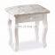 White Flora Dressing Table Stool Padded Cushion Vintage Piano Chair Padded Makeup Seat