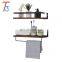 Rustic Wood Wall Floating Farmhouse Entry Shelf Rack With Hooks