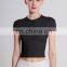 Wholesale Custom Logo Half Zipper Short Sleeve Crop Top Slim Fit Sports Running Yoga Shirt Quick Dry Outfit Clothes For Women