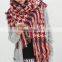 Latest Design Fringed Tassel Houndstooth Jacquard Fashion Woman Cashmere Scarf