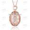 elliptical zircon nacklace in hollow design chain necklace