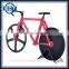 Bike Bicycle Pizza Cutter Slicer Stainless Steel Blade Non Stick Wheels