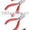 Pliers Kit 4 pcs Mini Pliers Kit Size 75 mm with Glittering PVC. Contains Chain, Flat,Round & Side Cutter