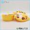 / / Health Food Use 2 Compartmens Round Kids Lunch Box with Fancy Printing and Fork