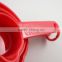 5 pcs red color plastic measuring cups set