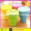 Food grade heat resistance folding silicone cup for travel outdoor camping