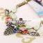 2015 Fashion leaf flower rhinestones necklace accessories for women