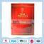 Red oval metal tin can for biscuits packing