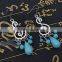 Vintage Music Notes Shape Turquoise Pendant Earrings Jewelry For Women