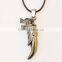 Popular Personality Stainless Steel Bronze Wolf Tooth Pendants Necklace