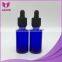 Factory supplier 30ml boston round eliquid glass dropper bottles blue essential oil glass bottle