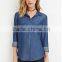 2015 China wholesale new designs chambray pocket denim shirts for women                        
                                                Quality Choice