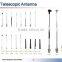 Telescopic rod portable TV antenna