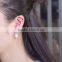Women 's gold plated flower rhinestone pearl earrings