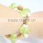 Chunky Green Pumpkin Stone Stretch Bracelet Light Brown Bonestone Elastic Bracelet For Women Jewelry