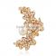 European And American Style Gold Plated Big Earring Jewelry Two Size Full Pearl Leaf No Piercing Cuff Earring For Women