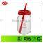 25oz customized plastic beer jar with lid and straw
