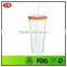 promotion custom double wall 24oz plastic insulated tumbler with straw