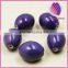 Bead porcelain purple 27x22mm oval.