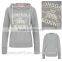 Ladies Hooded Sweatshirt Grey no zipper hoodie jacket hoodie manufacturers cropped top hoodie