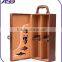 Upscale retro brown leather wine gift boxes for 2 bottles wholesale cheap