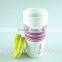 Ceramic coffee mug without handle with silicone lid / band, tall ceramic mugs