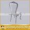 luxury white leather banquet chair with mirror silver legs