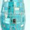Hotel Decoration Blue Shimmering Mirrored Mosaic Fresh Art Deco Vase