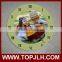 Fancy design DIY sublimation printing round shape glass wall clock