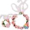 Beautiful Pink Wedding Flower Girl Head Hair Wreath And Matching Bracelet