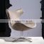 YYF2 lofty high quality Italian vintage leather antique adjustable dining swan chair